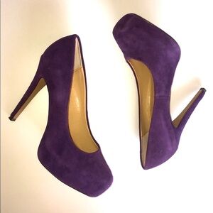 Dolce Vita Becky Luxe Purple Leather Suede Stiletto Pump Platform Heel